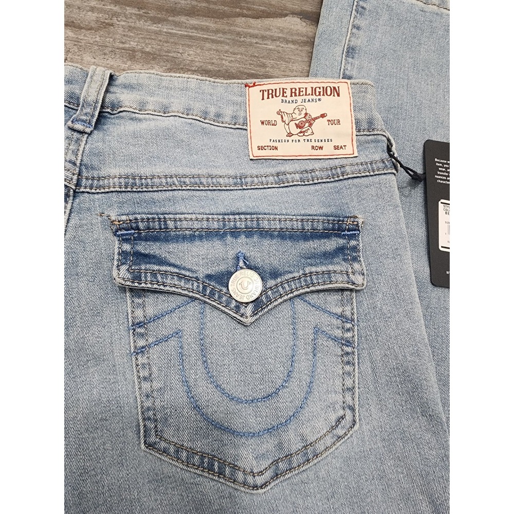 True Religion BECCA Mid Rise Flap Bootcut Jeans Woman's 29 Light Lakeside Wash - Picture 10 of 16